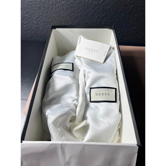 Gucci Ace Leather Lace Up Sneaker M Size 9.5 Black Python Embossed Authenticated - Picture 14 of 15